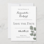 Thema Eukalyptus-Blätter Save The Date (Vorderseite)