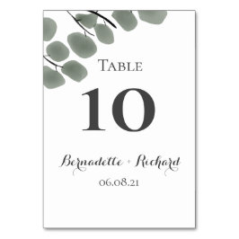 Thema Eukalyptus-Blätter Tischnummer