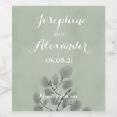 Thema Eukalyptus-Blätter Weinetikett (Einzelnes Label)