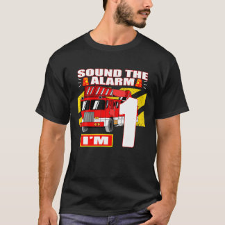 Thema Feuerwehrfahrzeuge - 1 Jahr alt Geburtstag T-Shirt