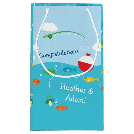 Thema Fischerei Kinderdusche für Fischer Kleine Geschenktüte (Rückseite)