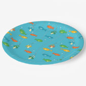 Thema Fischerei Kinderdusche für Fischer Pappteller (Schrägansicht)