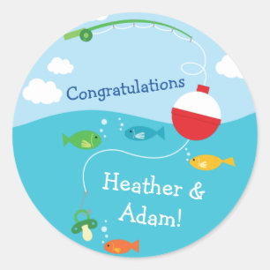 Thema Fischerei Kinderdusche für Fischer Runder Aufkleber