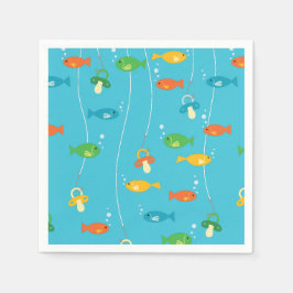 Thema Fischerei Kinderdusche für Fischer Serviette