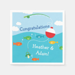 Thema Fischerei Kinderdusche für Fischer Serviette