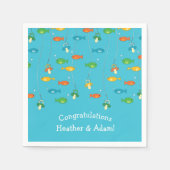 Thema Fischerei Kinderdusche für Fischer Serviette (Vorderseite)