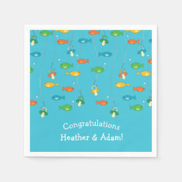 Thema Fischerei Kinderdusche für Fischer Serviette