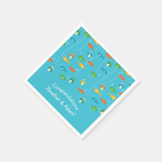 Thema Fischerei Kinderdusche für Fischer Serviette (Ecke)