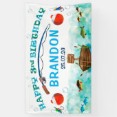 Thema Fischfang 3. Geburtstag Banner (Vertikal)