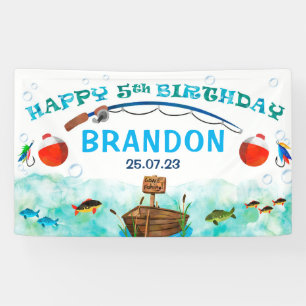 Thema Fischfang 5. Geburtstag Banner