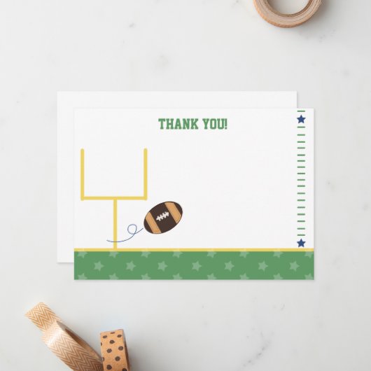 Thema Fußball Sport Flat Vielen Dank Anmerkungen Mitteilungskarte (Vorderseite/Rückseite Beispiel)
