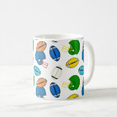 Thema Fußbälle und Helme Kaffeetasse (VorderseiteRechts)