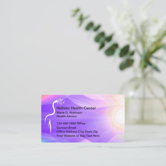 Thema ganzheitliche Gesundheitsmedizin Visitenkarte (Stehend Vorderseite)