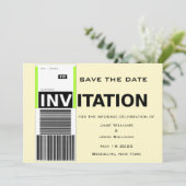 Thema "Gepäck-Anspruch" Hochzeitsszenario speicher Save The Date (Stehend Vorderseite)