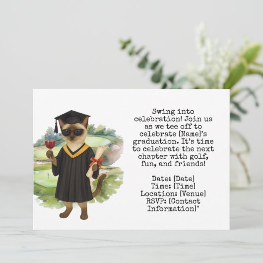 Thema Golf Abschluss Einladung (Stehend Vorderseite)