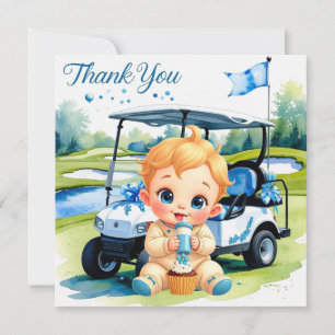 Thema Golf Baby Shower Boy Dankeskarte