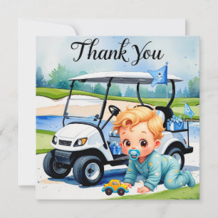 Thema Golf Baby Shower Boy Dankeskarte