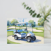 Thema Golf Baby Shower Boy Dankeskarte (Stehend Vorderseite)