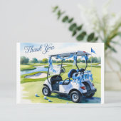 Thema Golf Baby Shower Boy Dankeskarte (Stehend Vorderseite)
