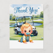 Thema Golf Baby Shower Boy Postkarte (Vorderseite)