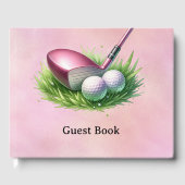 Thema Golf Pink Gästebuch (Vorderseite)