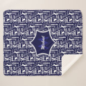 Thema Golf Player Cool Mit Monogramm Sherpadecke (Vorderseite (Horizontal))