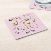 Thema "Golf Woman für Junggeselinnen-Abschied" Rechteckiger Pappuntersetzer (angewinkelt)