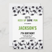 Thema "Grüner Feldsport" für das Party von Kindern Einladung (Vorderseite)