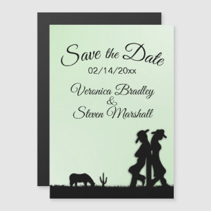 Thema "Grüner Western" Save the Date Magneteinladung