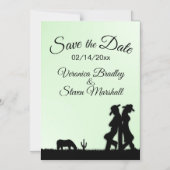 Thema "Grüner Western" Save the Date Magneteinladung (Vorderseite)