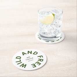 Thema "Grünes Camping im Wald" Runder Pappuntersetzer