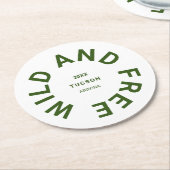 Thema "Grünes Camping im Wald" Runder Pappuntersetzer (Angewinkelt)