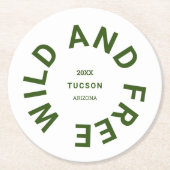 Thema "Grünes Camping im Wald" Runder Pappuntersetzer (Vorderseite)