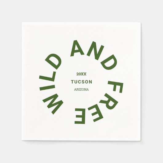 Thema "Grünes Camping im Wald" Serviette (Vorderseite)