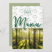 Thema "Grünes Wald" Menükarte (Vorne/Hinten)