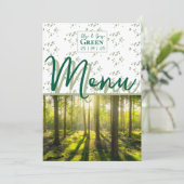 Thema "Grünes Wald" Menükarte (Stehend Vorderseite)