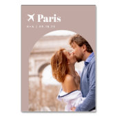 Thema Hochzeit Zielort Foto & Name Tischnummer (Vorderseite)