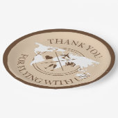 Thema Hochzeitsdekor Weltkarte Boho Beige Pappteller (Schrägansicht)