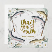 Thema Hochzeitsfeiern für Angelfreunde Dankeskarte (Vorne/Hinten)