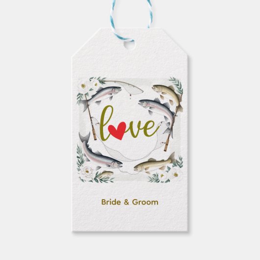 Thema Hochzeitsfeiern für Angelfreunde Geschenkanhänger (Vorderseite)