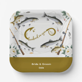 Thema Hochzeitsfischerei für Angelliebhaber Papier Pappteller