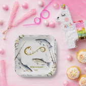 Thema Hochzeitsfischerei für Angelliebhaber Papier Pappteller (Party)