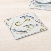 Thema Hochzeitsfischerei für Angelliebhaber Papier Rechteckiger Pappuntersetzer (angewinkelt)