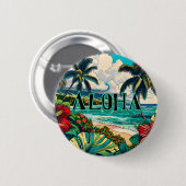 Thema hübsche Hawaiianische Insel Button (Vorne & Hinten)