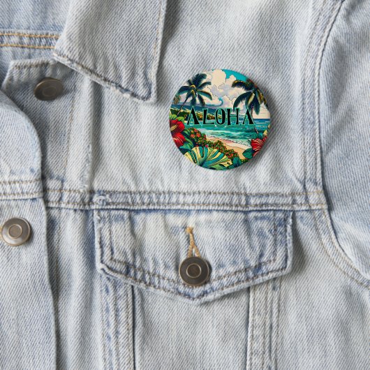 Thema hübsche Hawaiianische Insel Button (Beispiel)