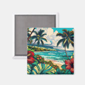 Thema hübsche Hawaiianische Insel Magnet (Vorderseite/Rückseite)