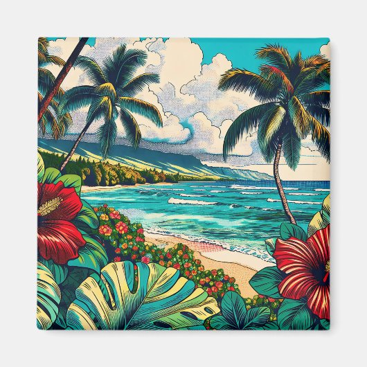 Thema hübsche Hawaiianische Insel Magnet (Vorne)