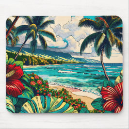 Thema hübsche Hawaiianische Insel Mousepad