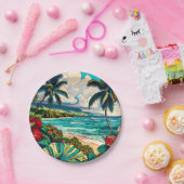 Thema hübsche Hawaiianische Insel Pappteller (Party)