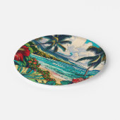 Thema hübsche Hawaiianische Insel Pappteller (Schrägansicht)